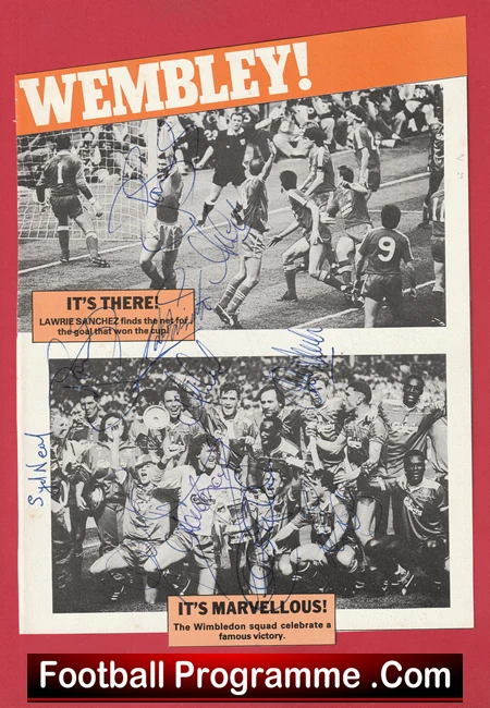 Wimbledon Football Club Multi Autographed Signed 1988 Cup Final - Image 2