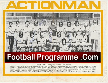 Torquay United Football Club Multi Autographed Signed Team 1973 1974 - Image 2