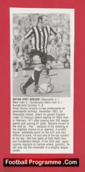 Newcastle United Bryan Pop Robson Signed Picture