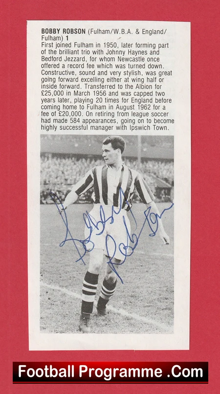 West Bromwich Albion Bobby Robson Signed Picture WBA - Image 2