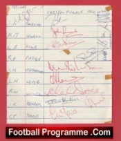 Crystal Palace Football Club Multi Autographed Signed Sheet 1966