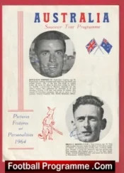 Australia Cricket England Tour Programme 1964 Multi Signed