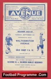 Walthamstow Avenue v Gold Coast FA 1951 – 1950s