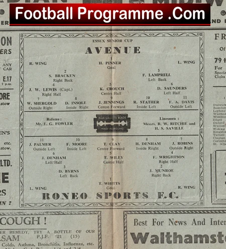 Walthamstow Avenue v Roneo Sports 1947 - Essex Senior Cup - Image 3