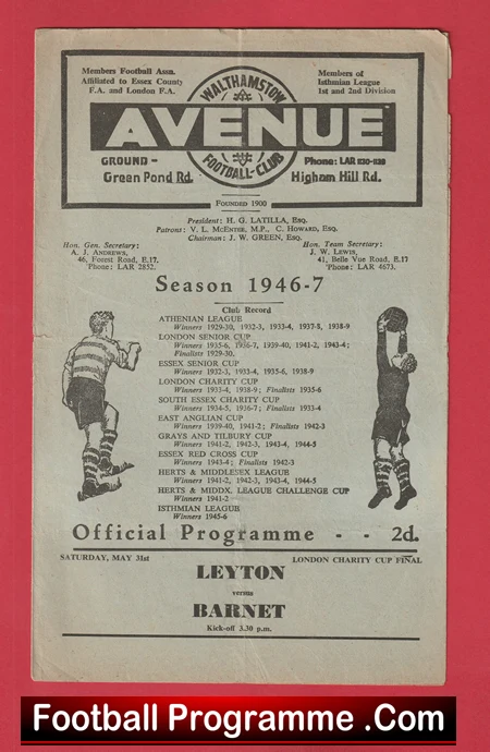 Leyton v Barnet 1947 - 1940s - Image 2
