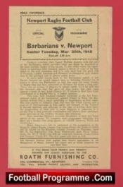 Newport Rugby v Barbarians 1948 – Old Rugby Programme