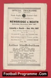 Newbridge Rugby v Neath 1947 – 1940s Old Rugby Programmes