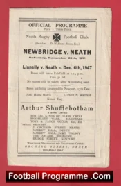 Newbridge Rugby v Neath 1947 – 1940s Old Rugby Programmes