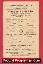 Barnsley v Leeds United 1955 – Reserves Match Central League