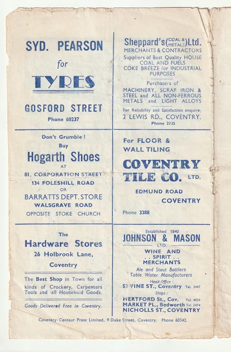 Coventry City v Walsall 1948 - to clear - Image 4