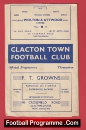 Clacton Town v Chelmsford City 1952 – Old Football Programmes