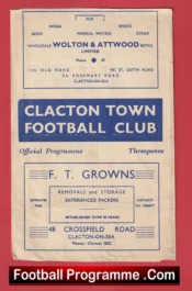 Clacton Town v Chelmsford City 1952 – Old Football Programmes