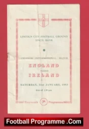 England v Ireland 1953 – Lincoln City FC Amateur International