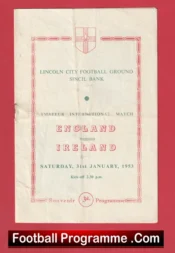 England v Ireland 1953 – Lincoln City FC Amateur International