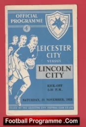 Leicester City v Lincoln City 1953 – Old Football Progamme