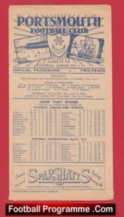 Portsmouth v Arsenal 1946 – 1940s Football Programmes