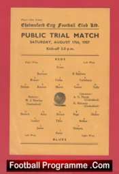 Chelmsford City Public Trial Match 1957 – Single Sheet