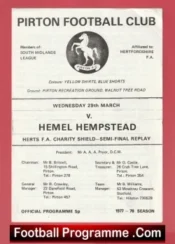 Pirton v Hemel Hempstead 1978 – Semi Final Replay Herts Charity Shield
