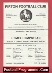 Pirton v Hemel Hempstead 1978 – Semi Final Replay Herts Charity Shield