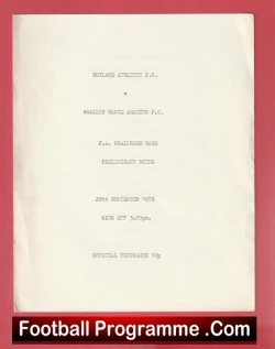 Football programme cover page with centered text and a red footer bar reading 'Football Programme .Com' at the bottom.