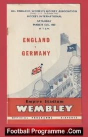 England Womens Hockey v Germany 1960 – Wembley Plus Ticket