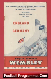 England Womens Hockey v Germany 1960 – Wembley Plus Ticket