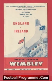 England Womens Hockey v Ireland 1961 – Wembley Plus Ticket