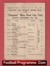 Stockton and District Motor Club – The Main Road Cup Trial 1933