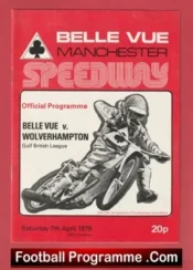 Belle Vue Speedway v Wolves Wolverhampton 1979