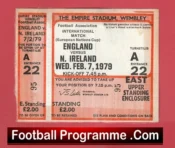 England v Northern Ireland 1979 – Football Match Ticket