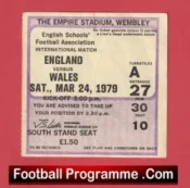 England v Wales 1979 – Football Ticket Schools