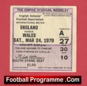 England v Wales 1979 – Football Ticket Schools