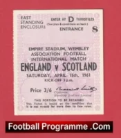 England v Scotland 1961 – Match Ticket Wembley