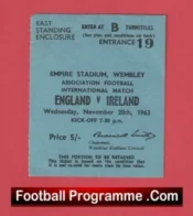 England v Ireland 1963 – Football Match Ticket