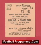 England v Yugoslavia 1960 – Football Ticket