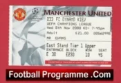 Manchester United v Dynamo Kiev 2000 – Match Ticket