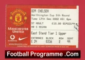 Manchester United v Chelsea 2002 – Match Ticket League Cup