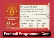 Manchester United v Leicester City 2002 – League Cup Football Ticket
