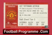 Manchester United v Tottenham 2002 – Football Ticket
