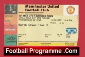 Manchester United v Swindon Town 1996 – Match Ticket