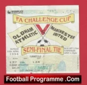 Manchester United v Oldham Athletic 1994 – Semi Final Football Ticket