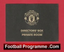 Sign for Manchester United Directors' Box Private Room with club crest; a red banner below reads FootballProgramme.com.