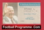 Manchester United Matt Busby Memorial Service Old Trafford Ticket 1994