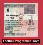 Liverpool v Everton 1984 – League Cup Final Ticket