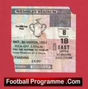 Liverpool v Manchester United 1983 – League Cup Final Ticket