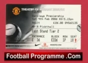Manchester United v Fulham 2006 – Football Ticket