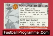 Manchester United v Boavista 2001 – Match Ticket