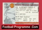 Manchester United v Olympiakos Piraeus 2001 – Football Ticket