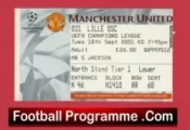 Manchester United v Lille 2001 – Football Ticket