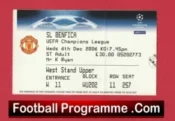 Manchester United v Benfica 2006 – Football Ticket